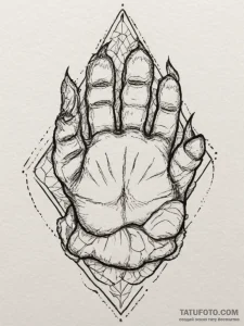 A close-up of a house cat's paw, showing the... - эскиз тату (№1755160146_0, 14.08.2025 08:29) — Tatufoto.com