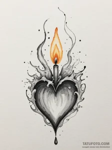 Tattoo sketch a burning candle with a wisp of... - эскиз тату (№1755162321_0, 14.08.2025 09:05) — Tatufoto.com
