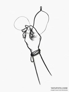 Tattoo sketch a hand pulling back a bowstring... - эскиз тату (№1755163112_0, 14.08.2025 09:18) — Tatufoto.com