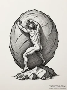 Sisyphus pushing the boulder - эскиз тату (№1755164886_0, 14.08.2025 09:48) — Tatufoto.com