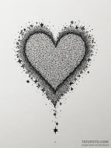Tattoo sketch a tiny, pixelated heart or star... - эскиз тату (№1755166270_0, 14.08.2025 10:11) — Tatufoto.com