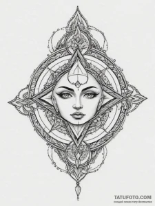 Talisman, tattoo sketch design, on a clean wh... - эскиз тату (№1755166468_0, 14.08.2025 10:14) — Tatufoto.com