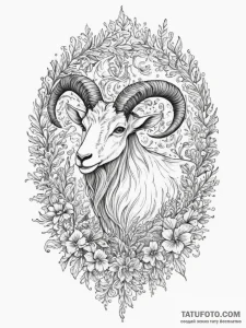 Tattoo design a capricorn goat-fish, half cov... - эскиз тату (№1755166865_0, 14.08.2025 10:21) — Tatufoto.com