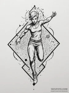 Tattoo design a retro game character's iconic... - эскиз тату (№1755170423_0, 14.08.2025 11:20) — Tatufoto.com
