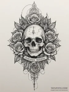 Tattoo design a calm lake with a fantasy crea... - эскиз тату (№1755172633_0, 14.08.2025 11:57) — Tatufoto.com