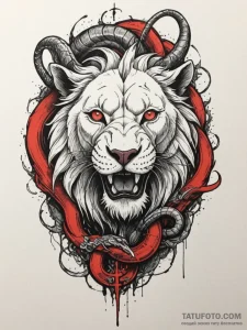A chimera (lion, goat, snake) (is there, but... - эскиз тату (№1755173029_0, 14.08.2025 12:03) — Tatufoto.com
