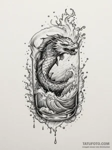 A glass of whiskey on the rocks, with condens... - эскиз тату (№1755175021_0, 14.08.2025 12:37) — Tatufoto.com