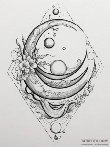 Tattoo sketch a delicate celestial object (e.... - эскиз тату (№1755175616_0, 14.08.2025 12:46) — Tatufoto.com