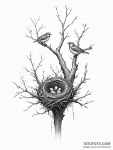 Tattoo design a tree branch with two birds' n... - эскиз тату (№1755176019_0, 14.08.2025 12:53) — Tatufoto.com