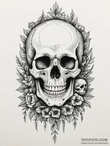 Memento mori (still life with a skull) - эскиз тату (№1755176214_0, 14.08.2025 12:56) — Tatufoto.com