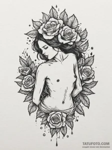 Tattoo design a powerful swimmer's silhouette... - эскиз тату (№1755176415_0, 14.08.2025 13:00) — Tatufoto.com