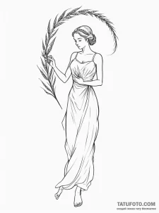 Tattoo design a graceful virgo maiden silhoue... - эскиз тату (№1755176814_0, 14.08.2025 13:06) — Tatufoto.com