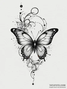 Tattoo design a butterfly in flight, its wing... - эскиз тату (№1755177018_0, 14.08.2025 13:10) — Tatufoto.com