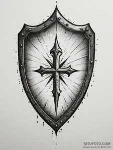 Tattoo sketch a stylized shield with a specif... - эскиз тату (№1755178004_0, 14.08.2025 13:26) — Tatufoto.com
