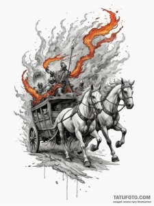 Tattoo sketch: a powerful image of dazhbog's... - эскиз тату (№1755178604_0, 14.08.2025 13:36) — Tatufoto.com
