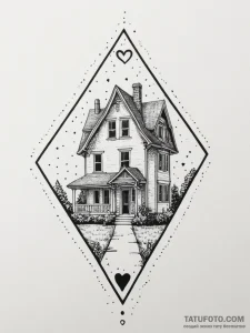 Tattoo design a house outline with a specific... - эскиз тату (№1755178800_0, 14.08.2025 13:40) — Tatufoto.com