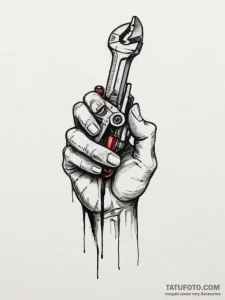 Tattoo design a stylized cybernetic hand hold... - эскиз тату (№1755180814_0, 14.08.2025 14:13) — Tatufoto.com