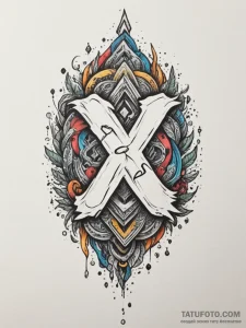 136. tattoo sketch: the rune "ud," depicted b... - эскиз тату (№1755181837_0, 14.08.2025 14:30) — Tatufoto.com