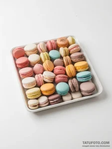 A tray of colorful french macarons. - эскиз тату (№1755183429_0, 14.08.2025 14:57) — Tatufoto.com