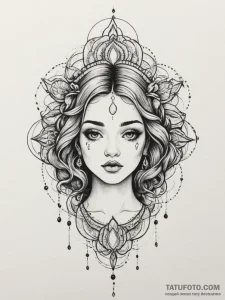 Tattoo sketch an abstract 'aura' of resilienc... - эскиз тату (№1755185239_0, 14.08.2025 15:27) — Tatufoto.com