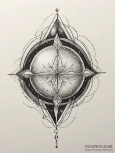 Tattoo sketch a mysterious, glowing orb or cr... - эскиз тату (№1755185439_0, 14.08.2025 15:30) — Tatufoto.com