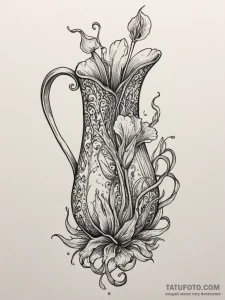 Pitcher plant, tattoo sketch design, bold out... - эскиз тату (№1755185847_0, 14.08.2025 15:37) — Tatufoto.com