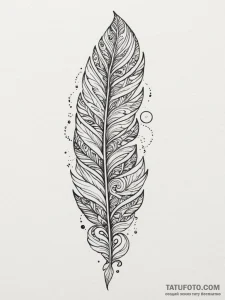 Tattoo design a geometric feather with intric... - эскиз тату (№1755187054_0, 14.08.2025 15:57) — Tatufoto.com