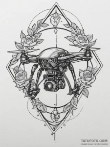 Tattoo design a robotic companion or drone ho... - эскиз тату (№1755187537_0, 14.08.2025 16:05) — Tatufoto.com
