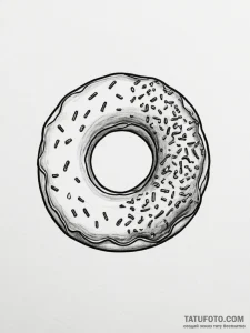Tattoo design two halves of a donut. - эскиз тату (№1755190478_0, 14.08.2025 16:54) — Tatufoto.com