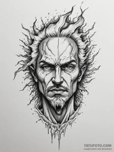 A powerful tattoo design of perun's face merg... - эскиз тату (№1755191853_0, 14.08.2025 17:17) — Tatufoto.com