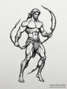 Tattoo design a powerful mythological hero (e... - эскиз тату (№1755193252_0, 14.08.2025 17:40) — Tatufoto.com
