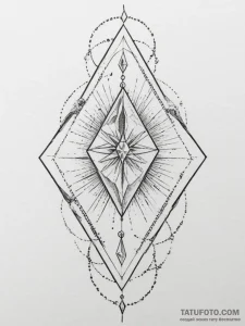 66. tattoo sketch: the rune "alatyr," depicte... - эскиз тату (№1755193652_0, 14.08.2025 17:47) — Tatufoto.com