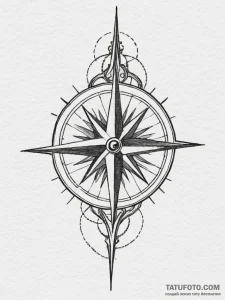 Tattoo design a compass pointing to an abstra... - эскиз тату (№1755194062_0, 14.08.2025 17:54) — Tatufoto.com