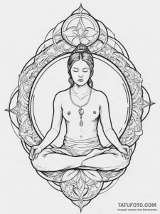 Tattoo design a geometric outline of a person... - эскиз тату (№1755194258_0, 14.08.2025 17:57) — Tatufoto.com
