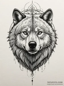 Tattoo sketch: a fierce animal (e.g., wolf or... - эскиз тату (№1755194455_0, 14.08.2025 18:00) — Tatufoto.com