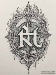 Tattoo sketch a glowing "critical hit" text e... - эскиз тату (№1755195052_0, 14.08.2025 18:10) — Tatufoto.com