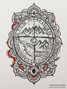 Tattoo design a passport stamp of a significa... - эскиз тату (№1755196463_0, 14.08.2025 18:34) — Tatufoto.com