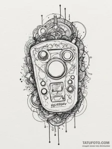 Tattoo design a retro joystick with wires for... - эскиз тату (№1755197055_0, 14.08.2025 18:44) — Tatufoto.com