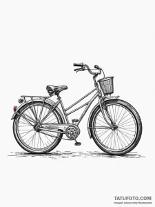 A beautifully restored vintage bicycle leanin... - эскиз тату (№1755197452_0, 14.08.2025 18:50) — Tatufoto.com