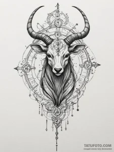 Tattoo design a zodiac animal made of interco... - эскиз тату (№1755198251_0, 14.08.2025 19:04) — Tatufoto.com