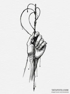 Tattoo sketch a hand pulling back a bowstring... - эскиз тату (№1755198451_0, 14.08.2025 19:07) — Tatufoto.com