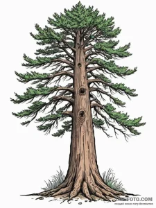 A low-angle shot of a massive redwood tree, e... - эскиз тату (№1755200044_0, 14.08.2025 19:34) — Tatufoto.com