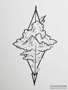 Tattoo sketch a stylized 'level up' arrow pie... - эскиз тату (№1755200835_0, 14.08.2025 19:47) — Tatufoto.com