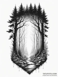Tattoo design a silhouette of a hidden door i... - эскиз тату (№1755202222_0, 14.08.2025 20:10) — Tatufoto.com