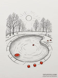 An empty, sun-drenched swimming pool in late... - эскиз тату (№1755203034_0, 14.08.2025 20:23) — Tatufoto.com