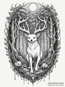 The forest spirits (kodama) from princess mon... - эскиз тату (№1755203819_0, 14.08.2025 20:36) — Tatufoto.com