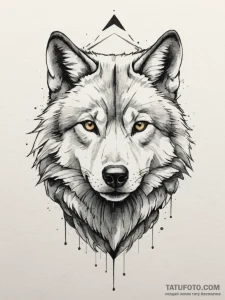 A geometric wolf head, artistic tattoo sketch... - эскиз тату (№1755205418_0, 14.08.2025 21:03) — Tatufoto.com