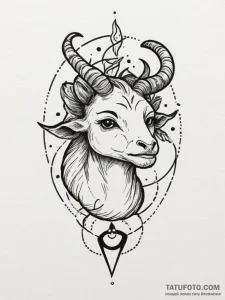 Tattoo design a zodiac symbol with a tiny, co... - эскиз тату (№1755207011_0, 14.08.2025 21:30) — Tatufoto.com