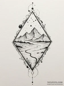 Tattoo design: a minimalist rhombus with inte... - эскиз тату (№1755207220_0, 14.08.2025 21:33) — Tatufoto.com