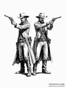 Wild west gunslinger duel - эскиз тату (№1755209410_0, 14.08.2025 22:10) — Tatufoto.com